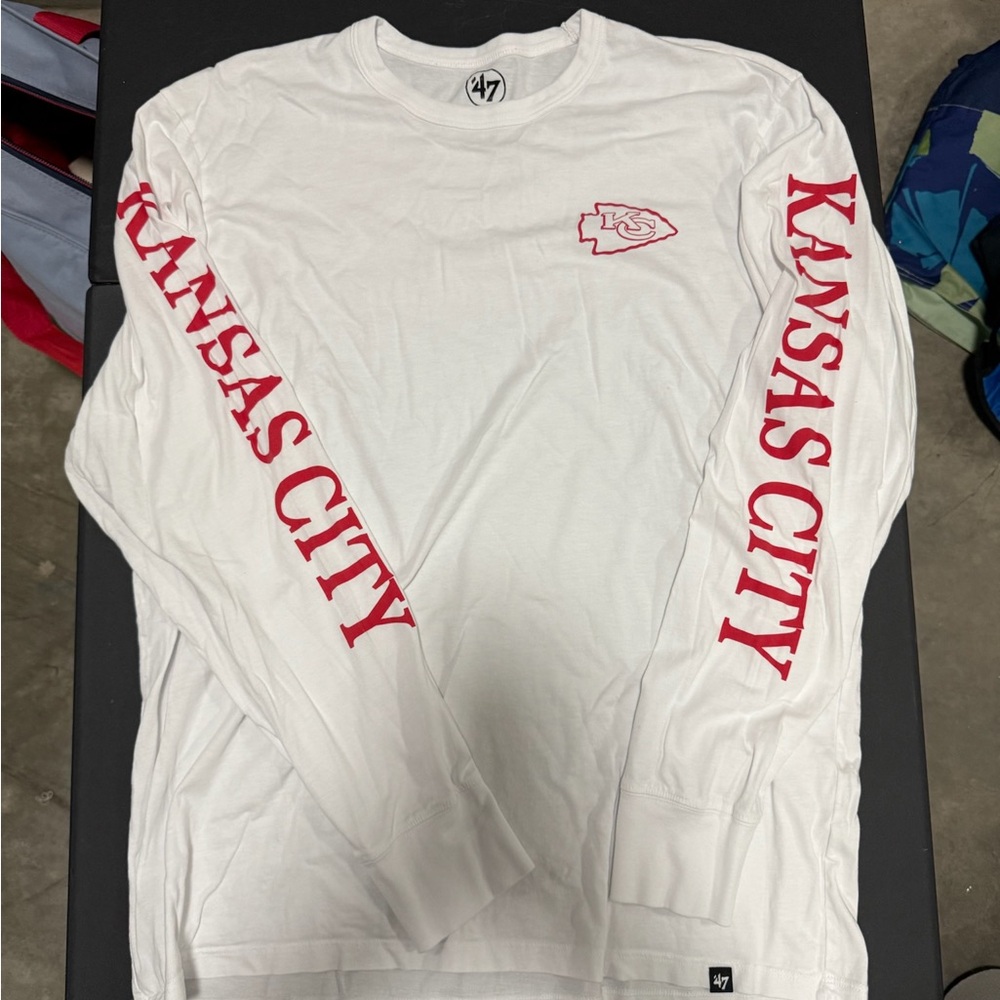 47 Men's White and Red Kansas City Long Sleeve Shirt